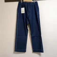 zara インディゴ 刺繍 ジーンズ ワイドパンツ バギー デニム