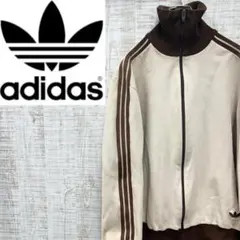 CX83《デサント》アディダス　トラックジャケット　トレフォイル刺繡ロゴ　70s