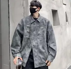 個性的！アシンメトリー メタルフック ブルゾン グランジ Y2K ゆったり L