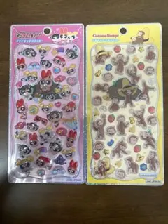 【新品未開封】プチドロップステッカー　パワーパフガールズ　おさるのジョージ正規品