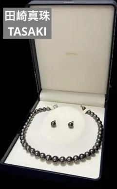 田崎真珠 黒蝶真珠ネックレス イヤリング付 11.4mm 大粒パールセット