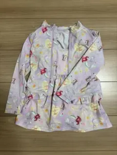 プリンセス柄ワンピース水着 ラッシュガード付 110cm