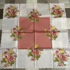 ローラアシュレイ　薔薇柄　大判ハンカチーフ　未使用品　綿100%