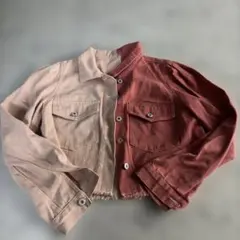 ♡SHEIN バイカラー デニムジャケット Mサイズ♡のサムネイル