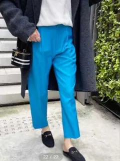 spick&span ツイルテーパードパンツ ターコイズ 38