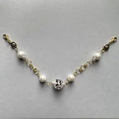 羽織紐【とんぼ玉コットンパールチェーン】ストールクリップに変更可t002