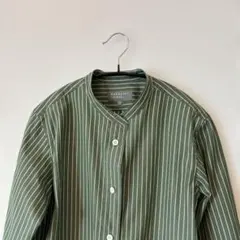 マーガレットハウエル　ストライプコットンシャツ サイズI MHL mhl