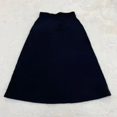 ◎キルティング スカート フレア 中綿 ウエストゴム　ブラック　M