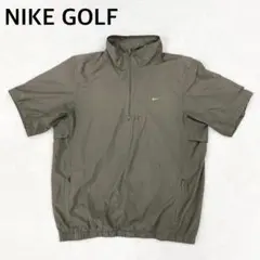 ナイキ ゴルフ ハーフジップ ナイロンジャケット レディース L カーキ