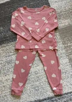 プチバトー　ピンクハート柄　長袖パジャマ　4ans104cm