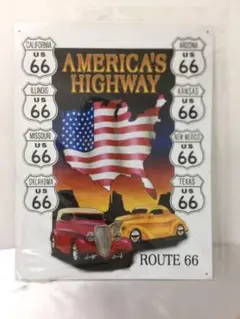 ROUTE66 AMERICA'S HIGHWAY 壁掛け看板 US66 新品