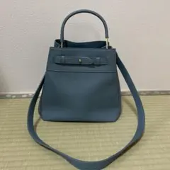 レプシィム メタルハンドバッグ ブルーグリーン レザー ハンドバッグ