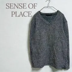 ★センスオブプレイス★裏起毛ニット メンズ Vネック 薄手 カジュアル