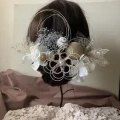 髪飾り　結婚式　成人式　卒業式　ヘアパーツ　ウェディング　前撮り　袴　和装　白