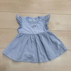 水色フリル袖ドレス 95cm未満