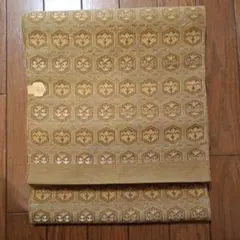 六角形　亀甲文様花菱文様　組合せ錦織物柄 織物　未仕立て帯