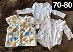 動物柄 フリース ロンパース 80 70 パジャマ　部屋着