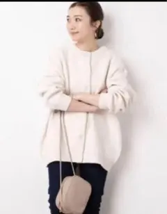 フリークスストア　【WEB限定】クルーネックコットン2WAYカーディガン