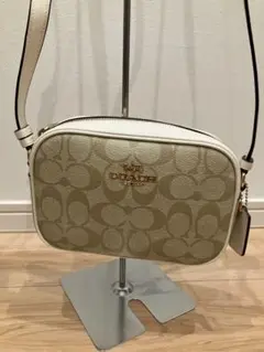 【美品】コーチ coachシグネチャー 白 ショルダーバッグ