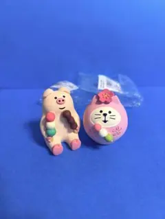 デコレコンコンブル　花見　団子ブタ　団子猫だるま