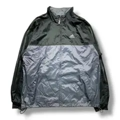 F1679　【即購入OK】　adidas　ナイロンジャケット　L　グレー系