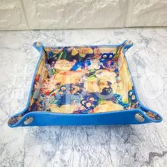 ワコール saluteサルート アクセサリー トレー トレイ ブルー 花柄 青