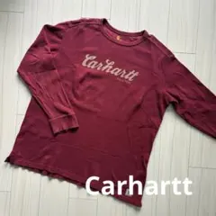 Carhartt(カーハート)ロングスリーブTシャツ長袖レッド ワッフル素材