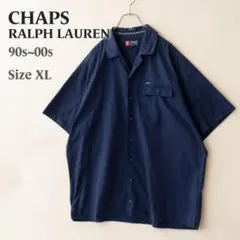 90s✨️Chaps Ralph Lauren 開襟シャツ 半袖 ネイビー XLのサムネイル
