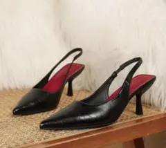 shein ハイヒールパンプス　黒　23.5のサムネイル