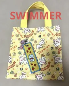 swimmer ミニトート　刺繍ポーチ　タグチャーム　セット