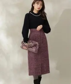 proportion ボタン付きひざ丈タイトスカート