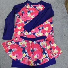 フラワープリント ラッシュガード スカートセット 145cm