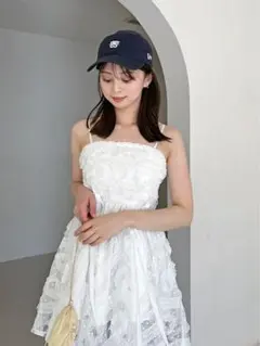 SNIDEL チュールぺプラムブラウス