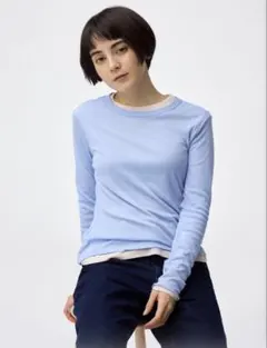 GU ソフトシアークルーネックT