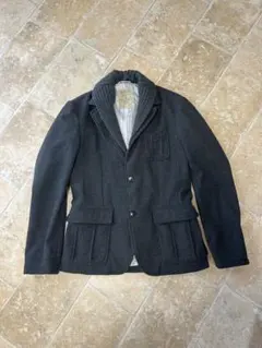 Bershka ダークグレー ウール混紡ピーコート M