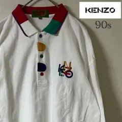 90s KENZO（ケンゾー）カラフルロゴ ポロシャツ/3/ホワイトのサムネイル