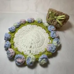 26.花束コースター【カゴ付き】グラデーション