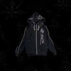 【00s_Archive】Bijouラメ英字 ZipHoodie 平成初期Y2K