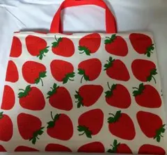 ★4/30まで価格【ハンドメイド】おけいこバッグ/30*40/おおきないちご