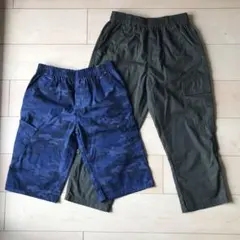 カーキ　七分丈　迷彩柄　ブルー　ハーフパンツ　カーゴパンツ　チノパンツ　160
