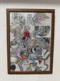 【真作】版画　木版画　1995年作　サイン入　モダンアート　幻想的人物像　D93 真作】版画 木版画 1995年作 サイン入 モダンアート 幻想的人物像 D93