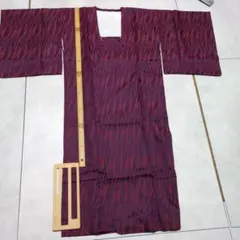 昭和レトロ】道行コート 和装コート 赤×黒 よろけ縞 波模様 幾何学　雨コート