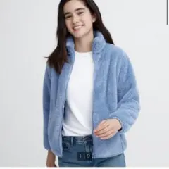 ユニクロ(L)フリースジャケット/ジャンパー/上着/もこもこ/ボア/フルジップ