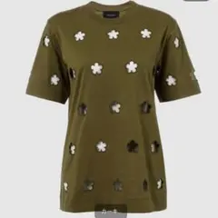 Simone Rocha フラワー　カットアウト　Tシャツ　カーキ　Ｓのサムネイル