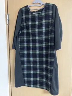 アーノルド・パーマー チェック柄 七分袖ワンピース