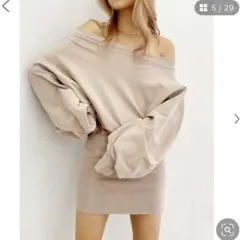 ドッキングオフショルスウェットワンピ GYDA