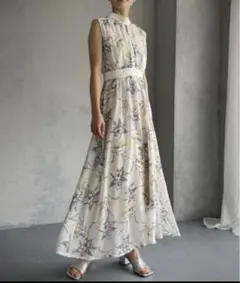 【&g'aime】ロングワンピース 花柄シア