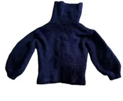 Rose Farm ダークブルー ハイネックニット　Lサイズ