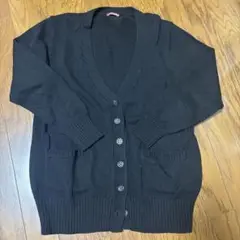 制服 学生 黒いニットカーディガン Vネック
