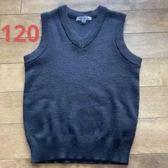 スクールベスト　ニットベスト　黒　120 ウール混